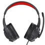 Trust Auriculares Gaming 24785 con Micrófono, Rojo/Negro, Jack 3.5 mm con Adaptador